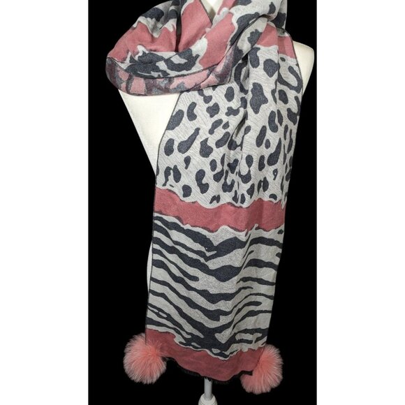 Monkees Of The Village Mitchies Matching Pink And Grey Scarf